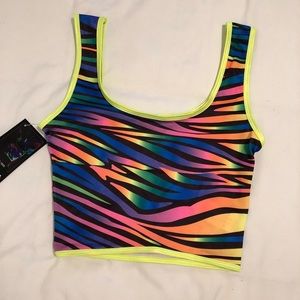 MultiColor Zebra Print Crop Top